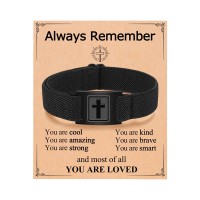 Kidbbi To My Son Bracelet from Mom Valentines Day Gifts for Son Teenage Teen Boys Ideas 8 12 14 16 18 13 Year Old Birthday Baptism Gifts for Boys Cross Bracelet Z-Cross-Son-B01