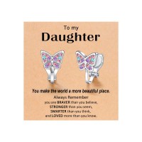 Kidbbi Valentines Day Gifts for Daughter Clip On Earrings for Girls Kids Daughter Gifts from Mom  X-CE-Color Butterfly-Daughter-02