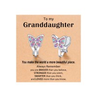 Kidbbi Valentines Day Gifts for Kids Butterfly Hypoallergenic Clip on Earrings for Girls 8 10 12 4 6 5 7 Jewelry Granddaughter Gifts from Grandma Birthday Christmas X-CE-Color Butterfly-Granddau-01