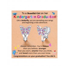 KIDBBI Kindergarten Graduation Gifts for Girls Kids Best Kinder Graduation Earrings Class of 2025 Graduate Grad Decorations  X-CE-Color Butterfly-Kindergarten-03