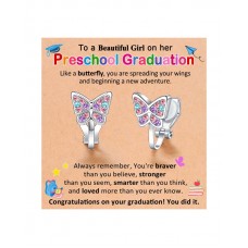 KIDBBI Preschool Graduation Gifts for Girls Kids Pre K Prek Graduation Earrings Class of 2025 Graduate Grad Decorations  X-CE-Color Butterfly-Preschool-04