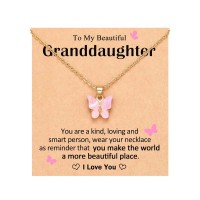 Kidbbi Valentines Day Gifts for Girls Kids Granddaughter Gifts from Grandma Cute Butterfly Necklaces Little Girls Kids Jewelry 8 12 5 7 4 6 10 9 Year Old Birthday Christmas X-N-Pink Butterfly-002