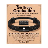 Kidbbi 5th Grade Graduation Decorations Gifts for Boys Elementary School Graduation 2026 Bracelet Z-1 9 Cross-5th grade-B02