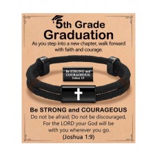 Kidbbi 5th Grade Graduation Decorations Gifts for Boys Elementary School Graduation 2026 Bracelet Z-1 9 Cross-5th grade-B02