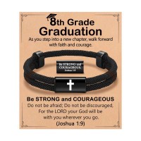 Kidbbi Best 8th Grade Graduation Decorations Gifts for Boys Middle School Graduation 2026 Bracelet  Z-1 9 Cross-8th grade-B03