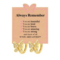Kidbbi Hypoallergenic Butterfly Hoop Earrings for Little Girls 8-12 Kids 5 7 6 8 10 12 9 10 11 Year Old Birthday 5th Grade Pre K Preschool Kindergarten Graduation Gifts Z-Bfly-Hoop-Always-E01