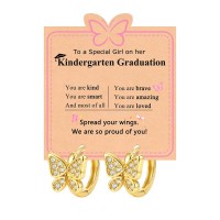 Kidbbi Kindergarten Graduation Decorations Gifts For Girls Best Kinder Graduation 2026 Earrings Z-Bfly-Kin Grade-E01