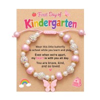 Kidbbi First Day Of Kindergarten Bracelet Back to School Gifts for Kids Z-Bfly-Kinder-School-B02