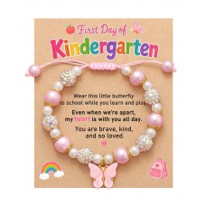 Kidbbi First Day Of Kindergarten Bracelet Back to School Gifts for Kids Z-Bfly-Kinder-School-B02