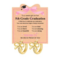 Kidbbi 5th Grade Graduation Decorations Gifts for Girls Elementary School Graduation 2026 Earrings Z-Bow-5th Grade-E01