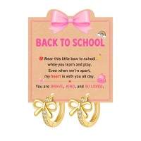 Kidbbi Back To School Earrings Gifts for Kids First Day of Kindergarten Z-Bow-Back to School-E01