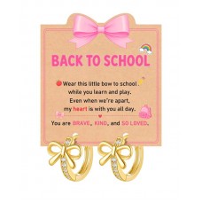 Kidbbi Back To School Earrings Gifts for Kids First Day of Kindergarten Z-Bow-Back to School-E01