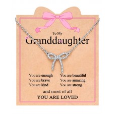 Kidbbi Granddaughter Gifts from Grandma Bow Necklace Tween Teen Girl Trendy Stuff Cute Jewelry 8 10 12 14 13 Birthday Valentines Day Gifts for Teens Kids  Z-Bow-GD-N01