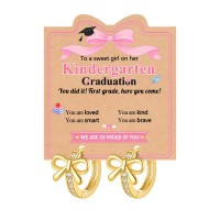 Kidbbi Kindergarten Graduation Decorations Gifts For Girls Best Kinder Graduation 2026 Earrings Z-Bow-kinder-E03