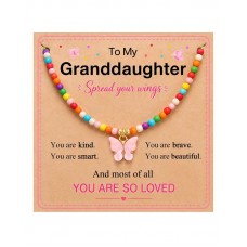 Kidbbi Granddaughter Necklace Gifts for Little Girl Kids Jewelry 4 6 8 5 7 Z-Colorful-Bfly-GD-N01