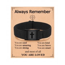 Kidbbi Cross Bracelet for Men Kids Christian Religious Easter Basket Stuffers Teen Boys Gifts Ideas Baptism First Communion Confirmation Gifts Teenage Boys 8 12 14 16 18 11 13 15 Year Old Birthday Z-Cross-1:9-B01