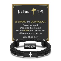 Kidbbi Cross Bracelet for Men Kids Christian Religious Easter Basket Stuffers Teen Boys Gifts Ideas Baptism First Communion Confirmation Gifts Teenage Boys 8 12 10 14 16 18 13 15 Year Old Birthday  Z-Engraved Cross-1:9-B01