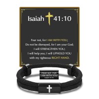 Kidbbi Cross Bracelet for Men Kids Jesus Religious Christian Easter Gifts Teens Teenage 8 12 14 16 Adults Z-Engraved Cross-41:10-B03