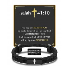 Kidbbi Cross Bracelet for Men Kids Jesus Religious Christian Easter Gifts Teens Teenage 8 12 14 16 Adults Z-Engraved Cross-41:10-B03