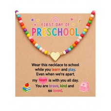 Kidbbi First Day Of Preschool Pre K Prek Necklace Z-Heart-Prek-School-N01 Z-Heart-Prek-School-N01