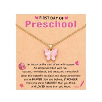 Kidbbi First Day Of Preschool Pre K Prek Necklace Z-Pink Bfly-Prek-N01