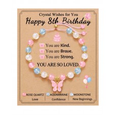 Kidbbi 8 Year Old Girl Birthday Gifts For 8+ Year Old Girls 8th Birthday Z-Stone-8th Bfly-B02